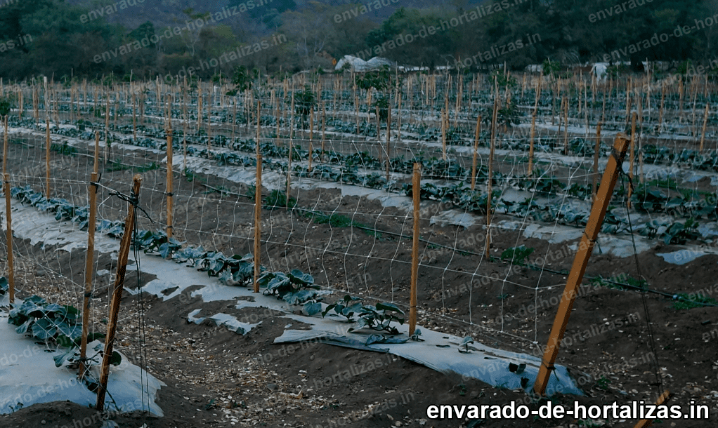 malla de sostén para plantas  